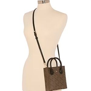 Liz Claiborne Brown Geometric Pattern Crossbody Bag